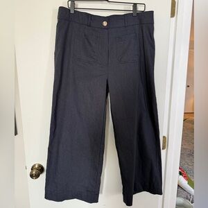Haven + Blair London Navy Wide-Leg Pants Stretchy Size L/10/12 NWOT